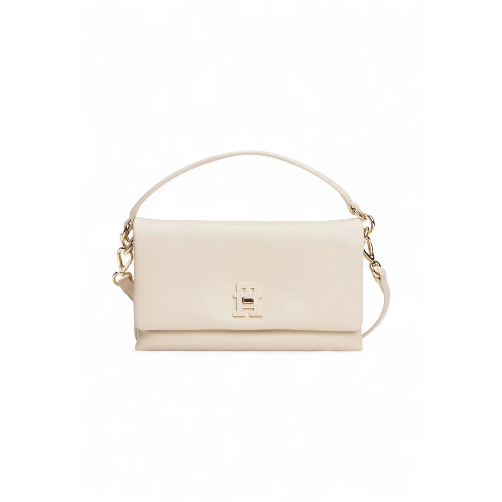 Tommy Hilfiger Women's Beige Modern Turn Lock Convertible Crossbody Bag