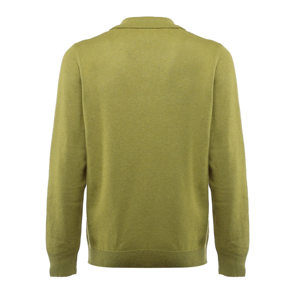 MC2 Saint Barth Groen poloshirt met lange mouwen en logo Green Heren