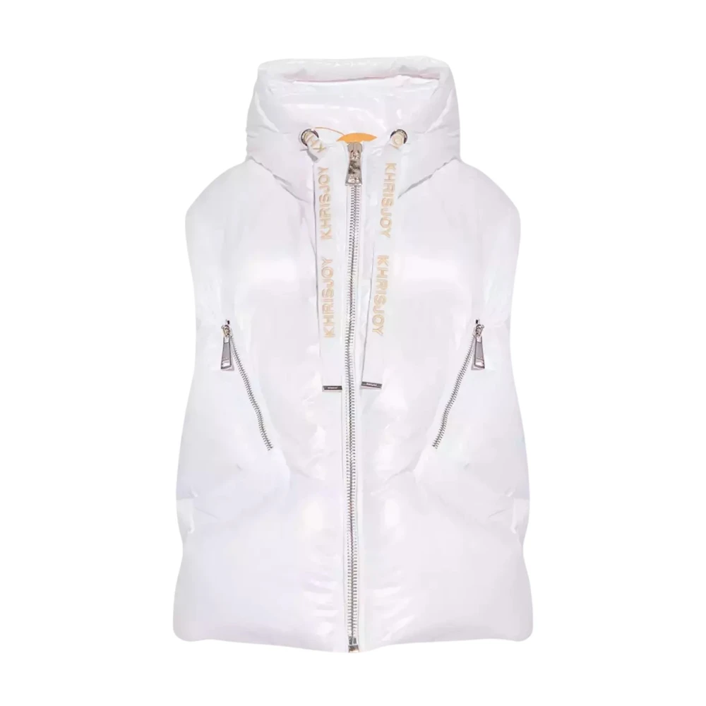 Khrisjoy Witte Gewatteerde Vest met Capuchon White Dames