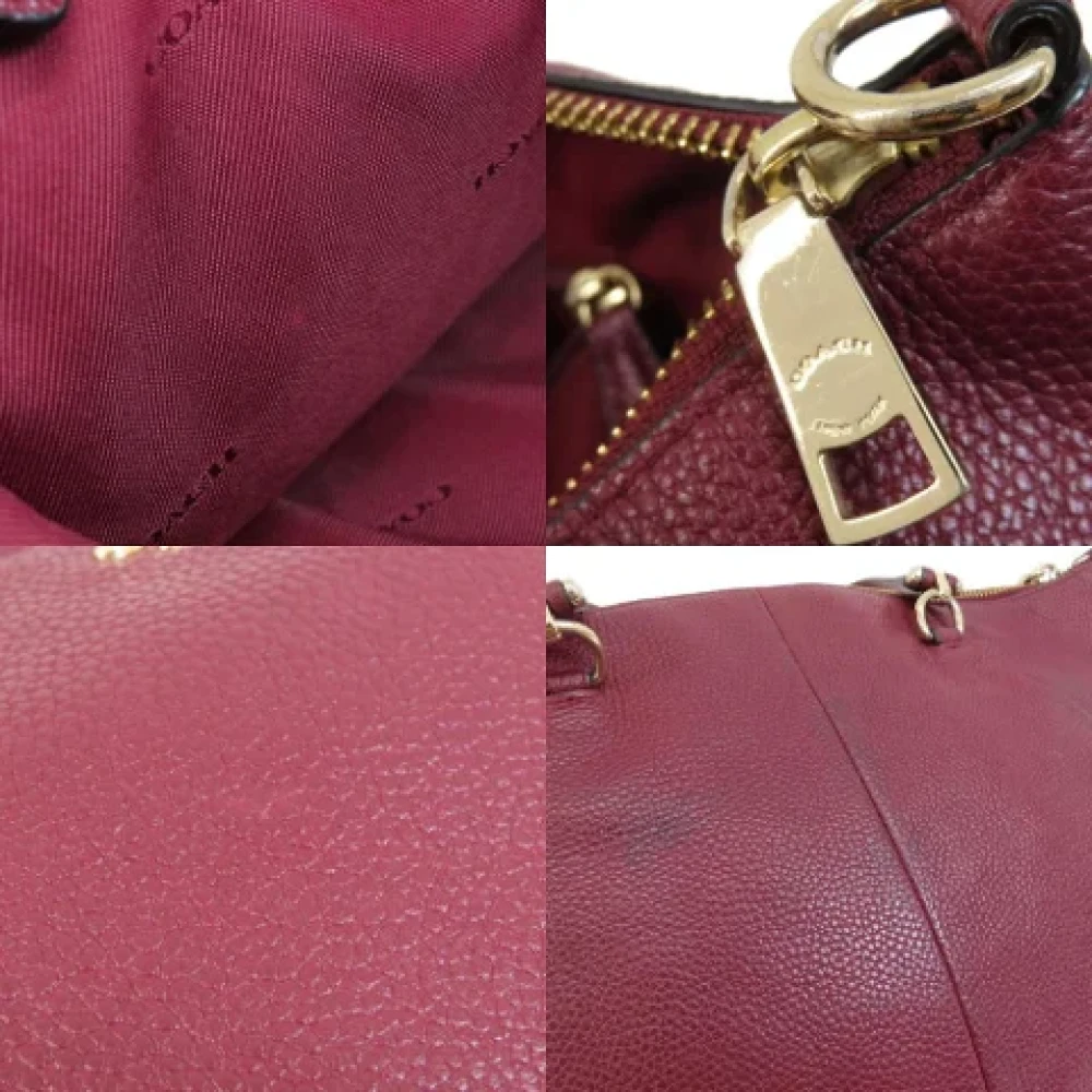 Coach Pre-owned Leather handbags Red Dames