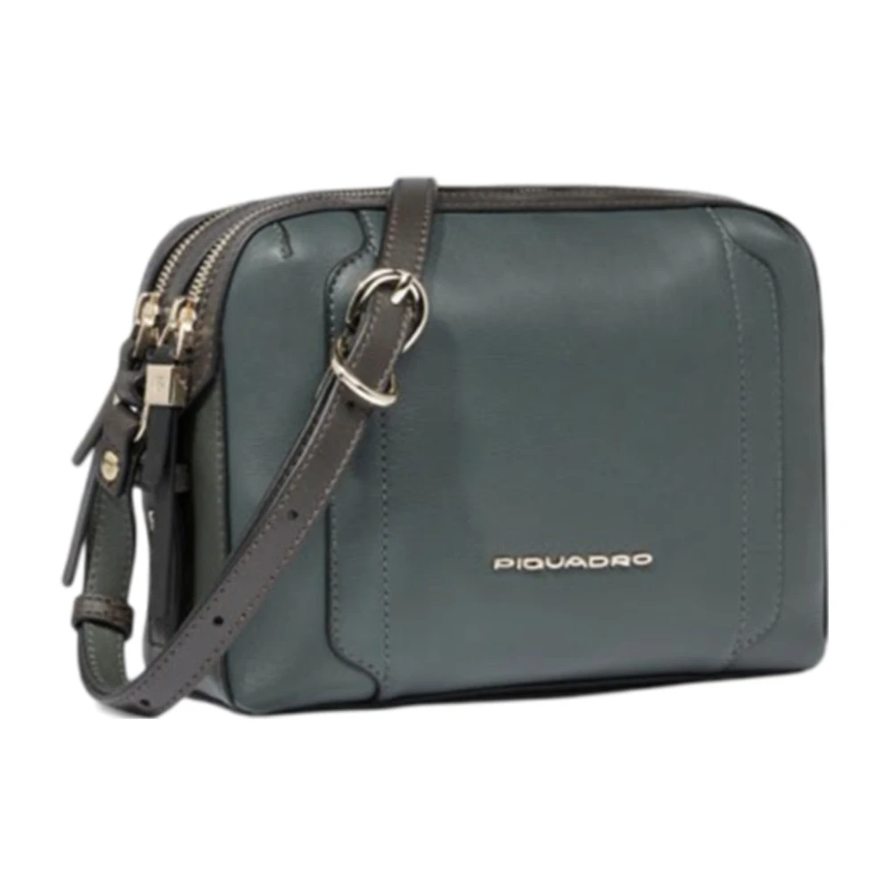 Piquadro Groene Cameratas Schoudertas Green Dames