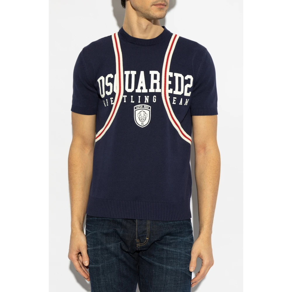 Dsquared2 Trui met logo Blue Heren