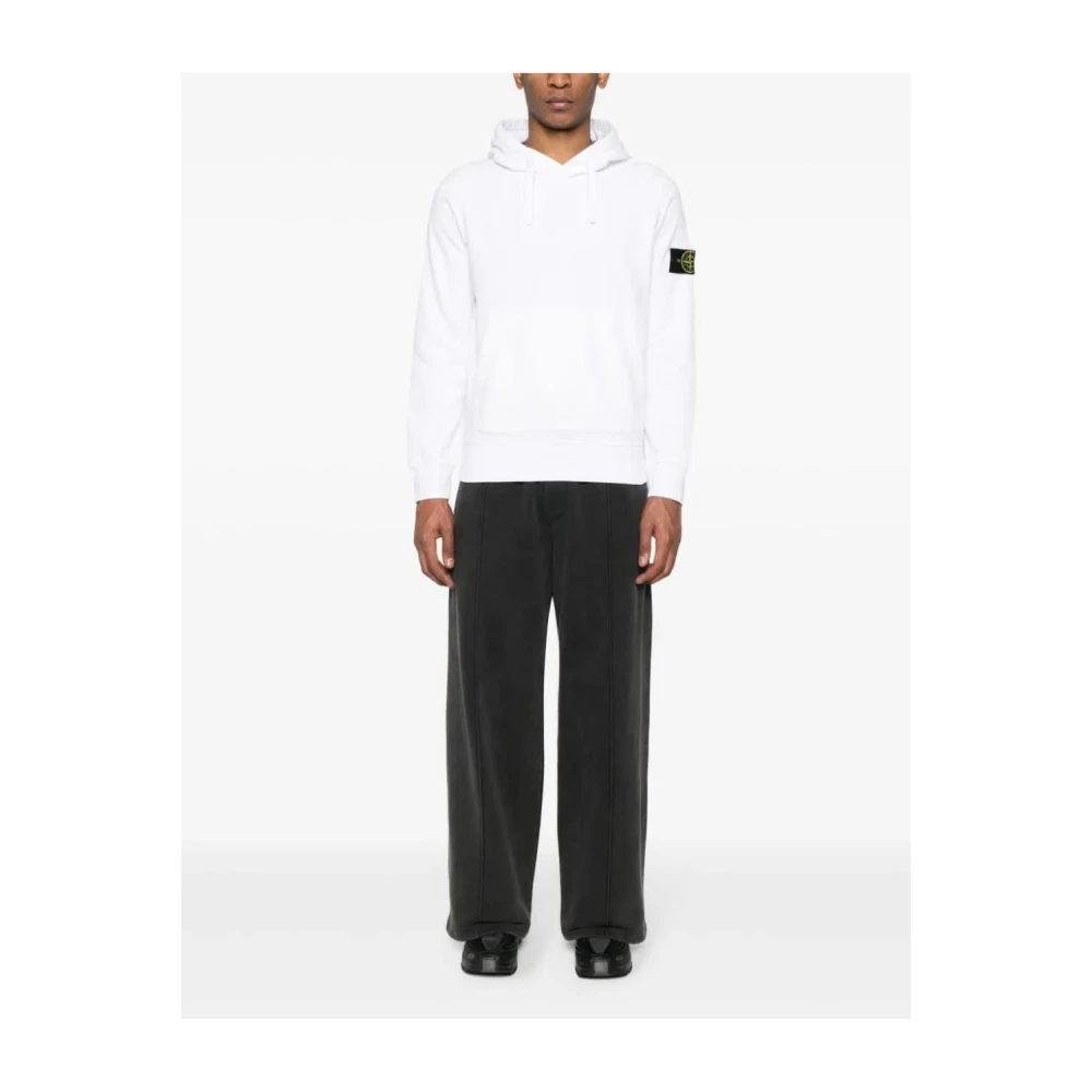 Stone Island Stijlvolle Felpa Hoodie voor Mannen White Heren