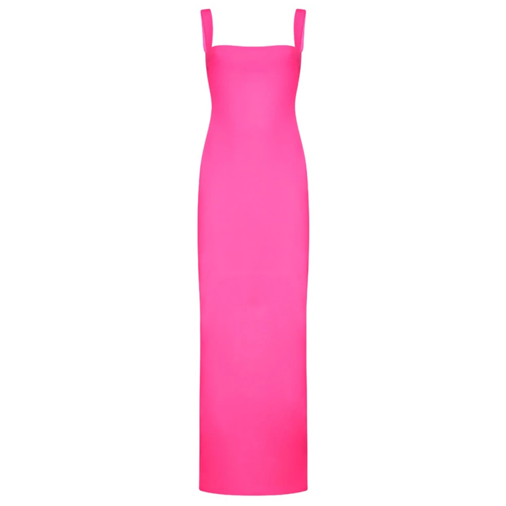 Solace London Fluorescerend Roze Lange Jurk Pink Dames