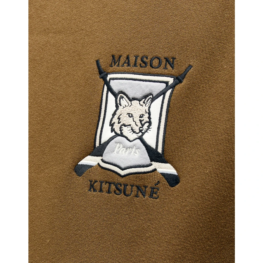 Maison Kitsuné Vos Logo Hoodie Khaki Sweatshirt Green Heren