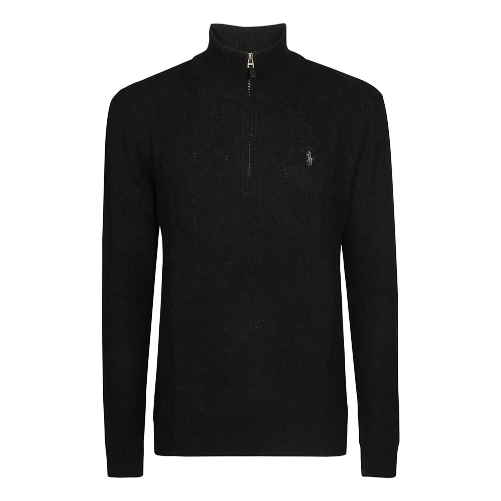 Polo Ralph Lauren Halve Rits Wollen Trui Black Heren