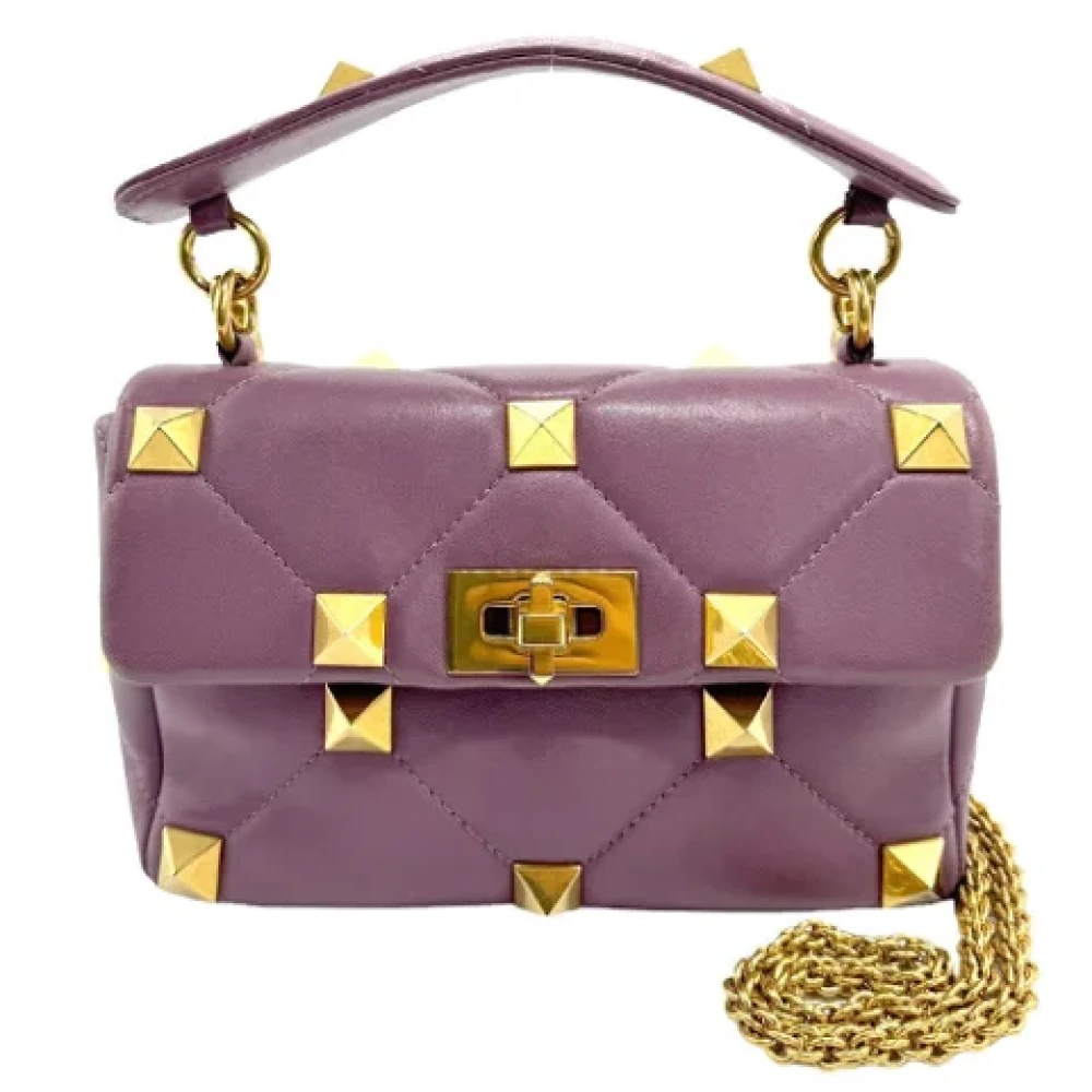 Valentino Vintage Pre-owned Leather shoppers Purple Dames