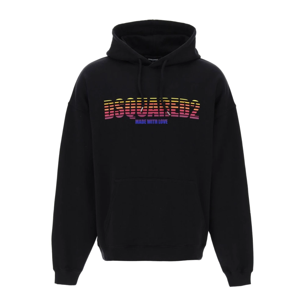 Dsquared2 Bedrukte hoodie Black Heren