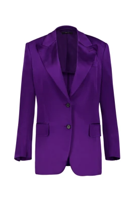 Elektrisk Lila Satinblazer