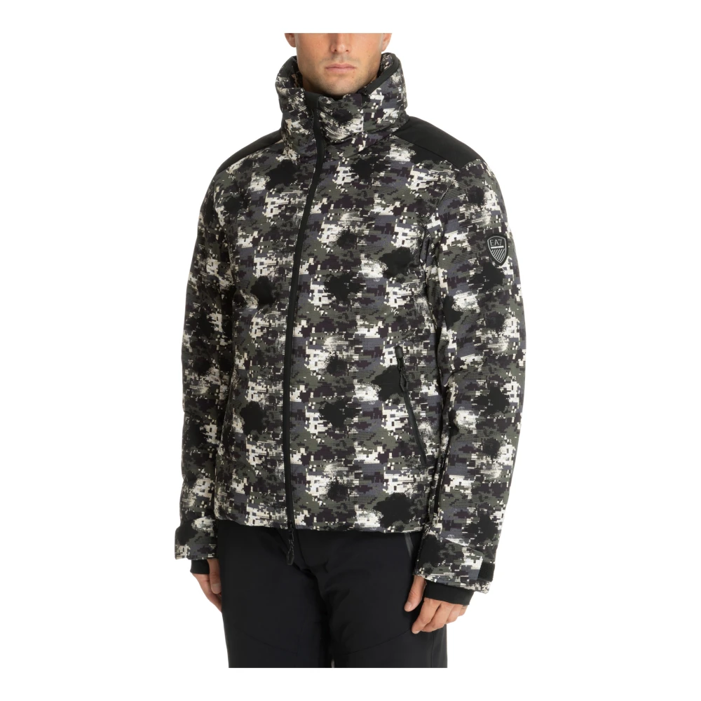Emporio Armani EA7 Abstract Multicolor Ski Jas met Rits Multicolor Heren