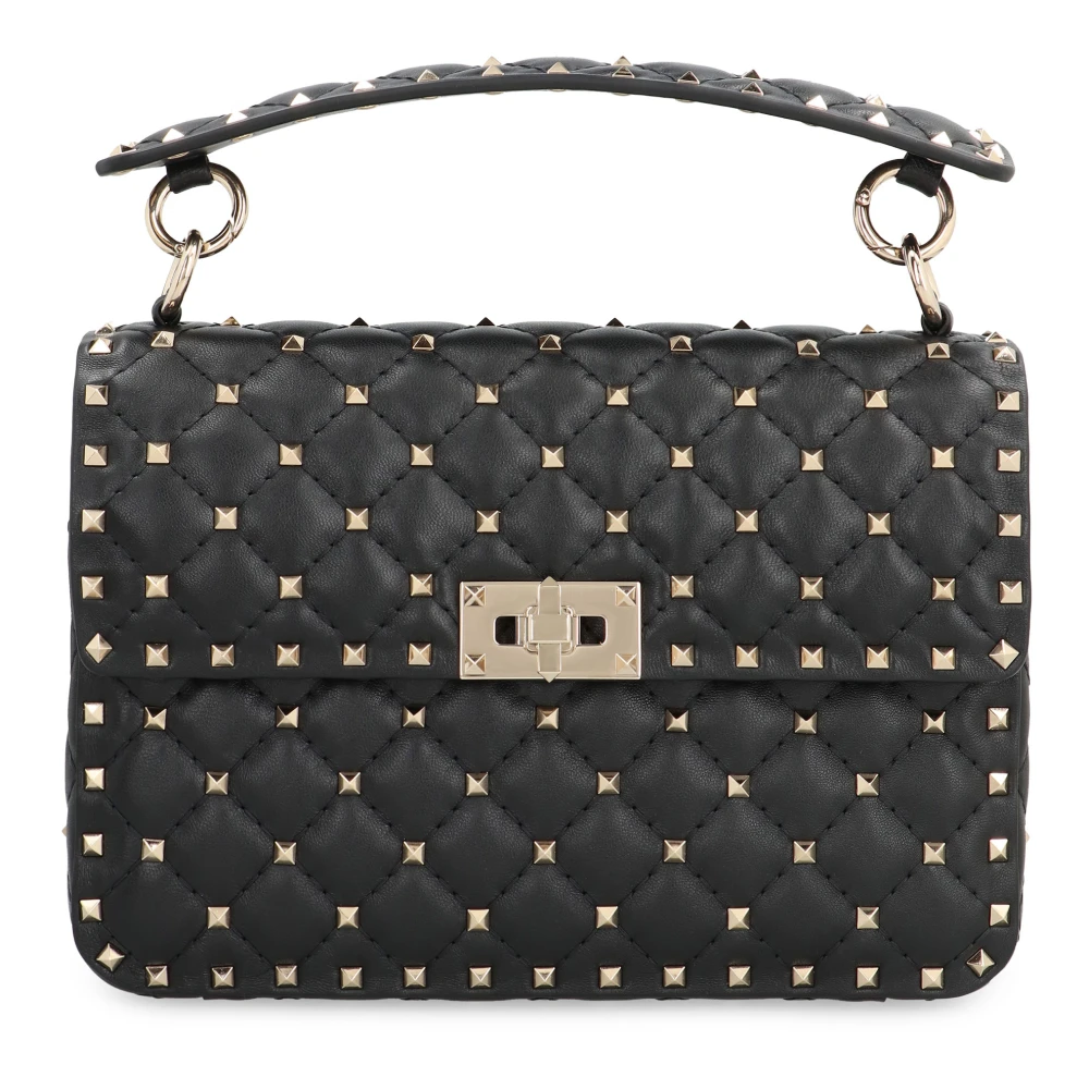Valentino Spike Rockstud Leren Handtas Black Dames