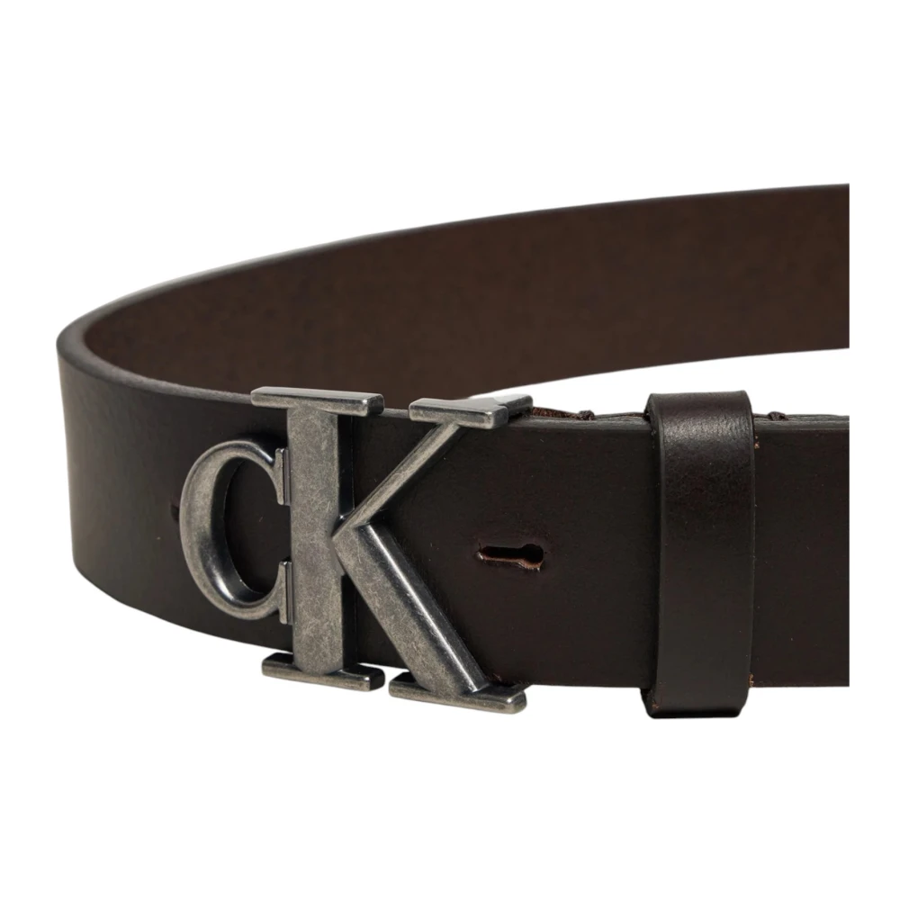 Calvin Klein Jeans Klassieke Leren Gesp Riem Brown Heren