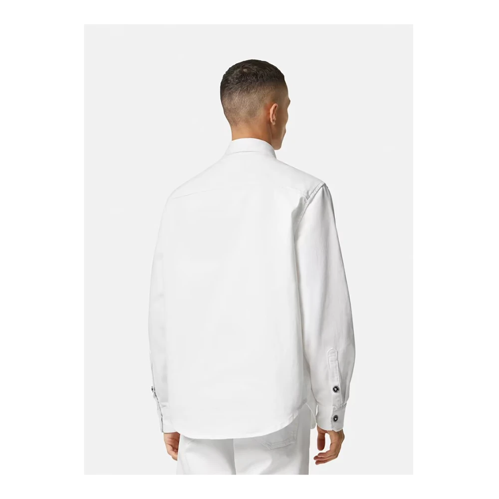 Versace Denim Overhemd White Heren