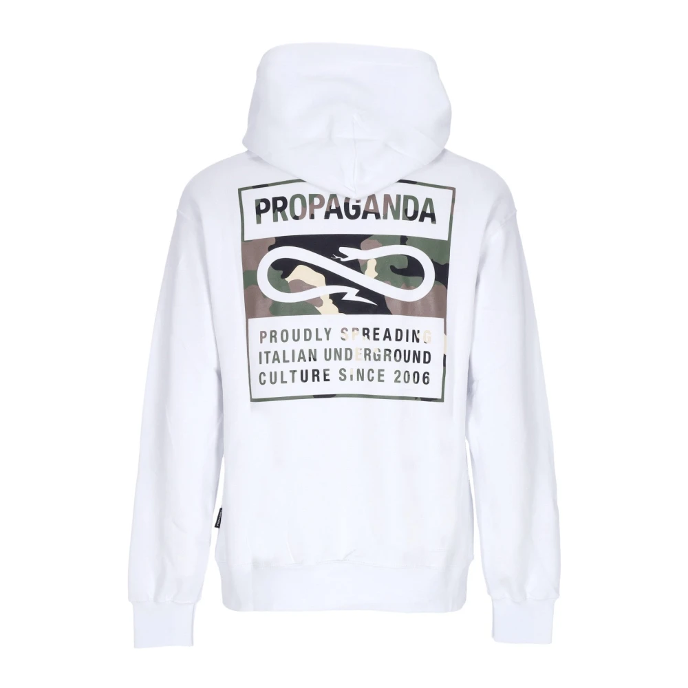 Propaganda White Logo Label Hoodie Long Sleeve - Male - Hoodies - Xl - Sweatshirts & Hoodies