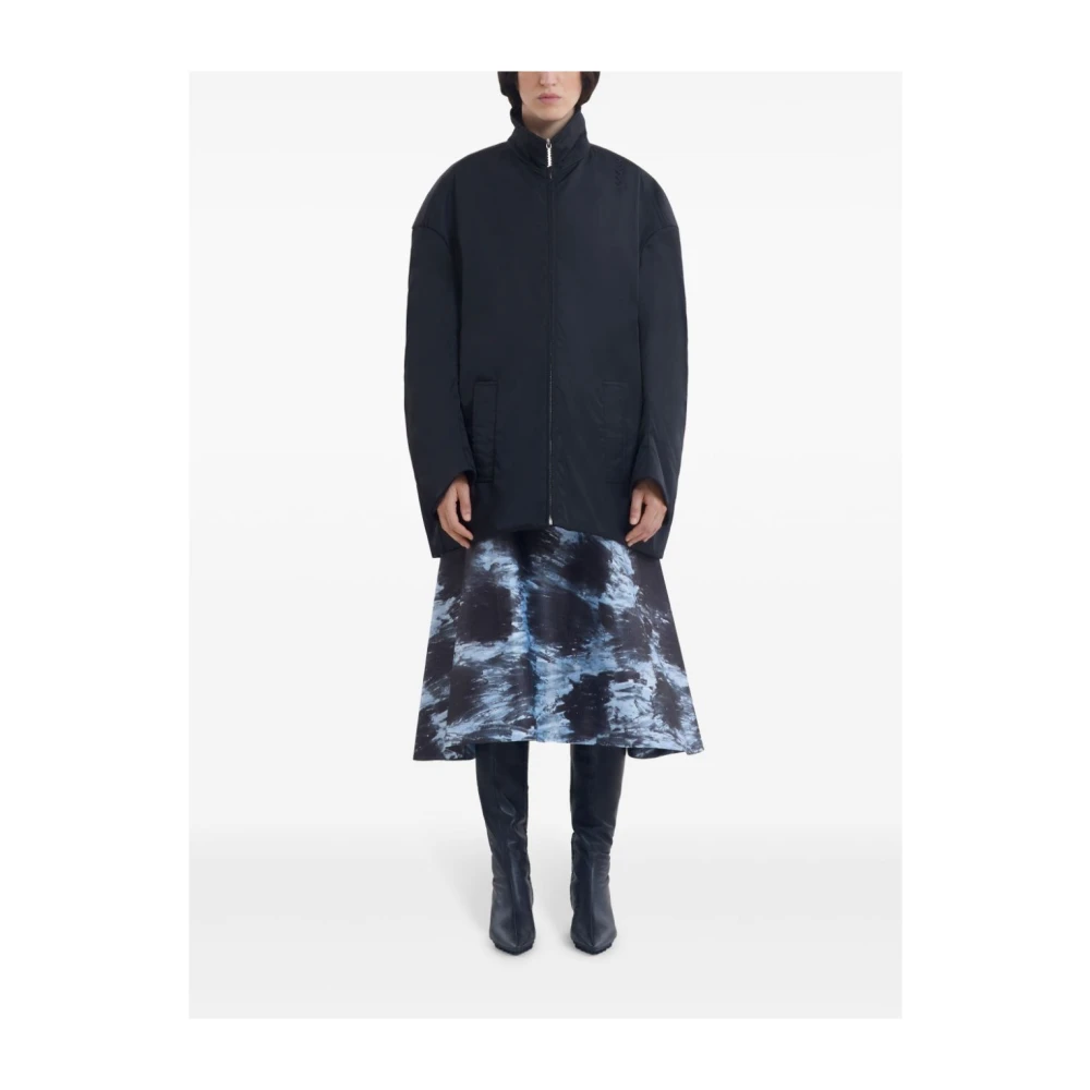 Marni Zwarte Gewatteerde Rits Jas Black Dames
