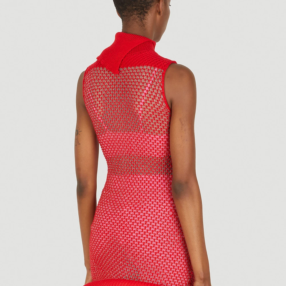 Louise Lyngh Bjerregaard Mesh Gebreide Jurk Red Dames