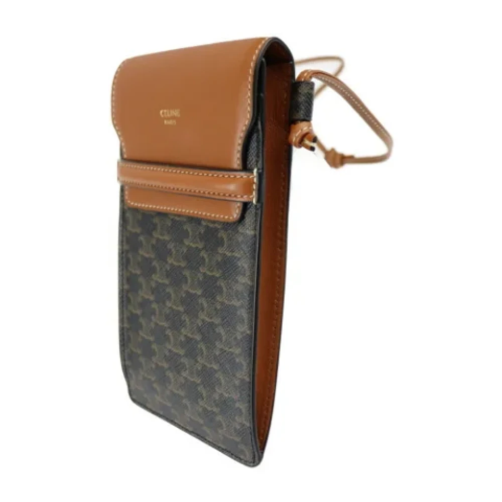 Celine Vintage Pre-owned Plastic shoulder-bags Brown Dames