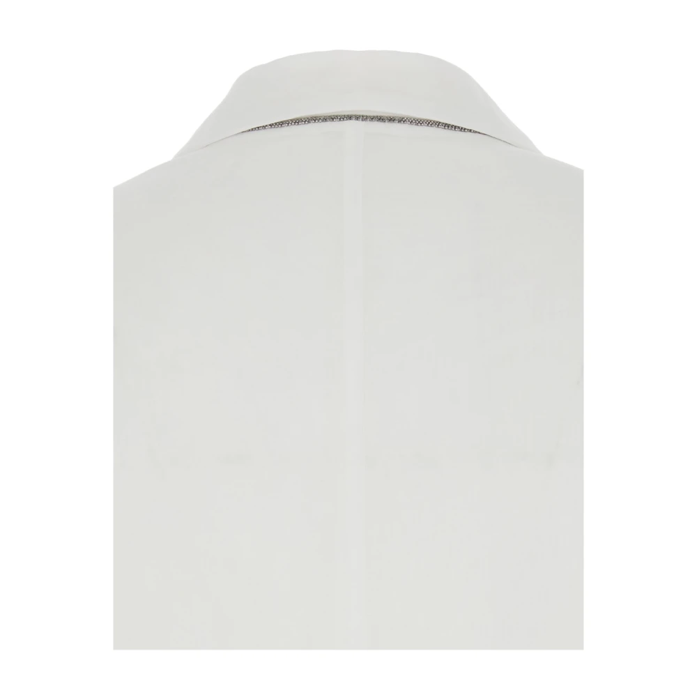 BRUNELLO CUCINELLI Witte Jas met Monil Detail White Dames