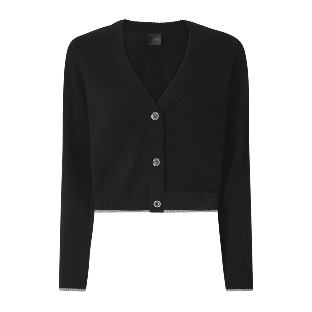 Pinko Women's Black Merino Cashmere Cardigan