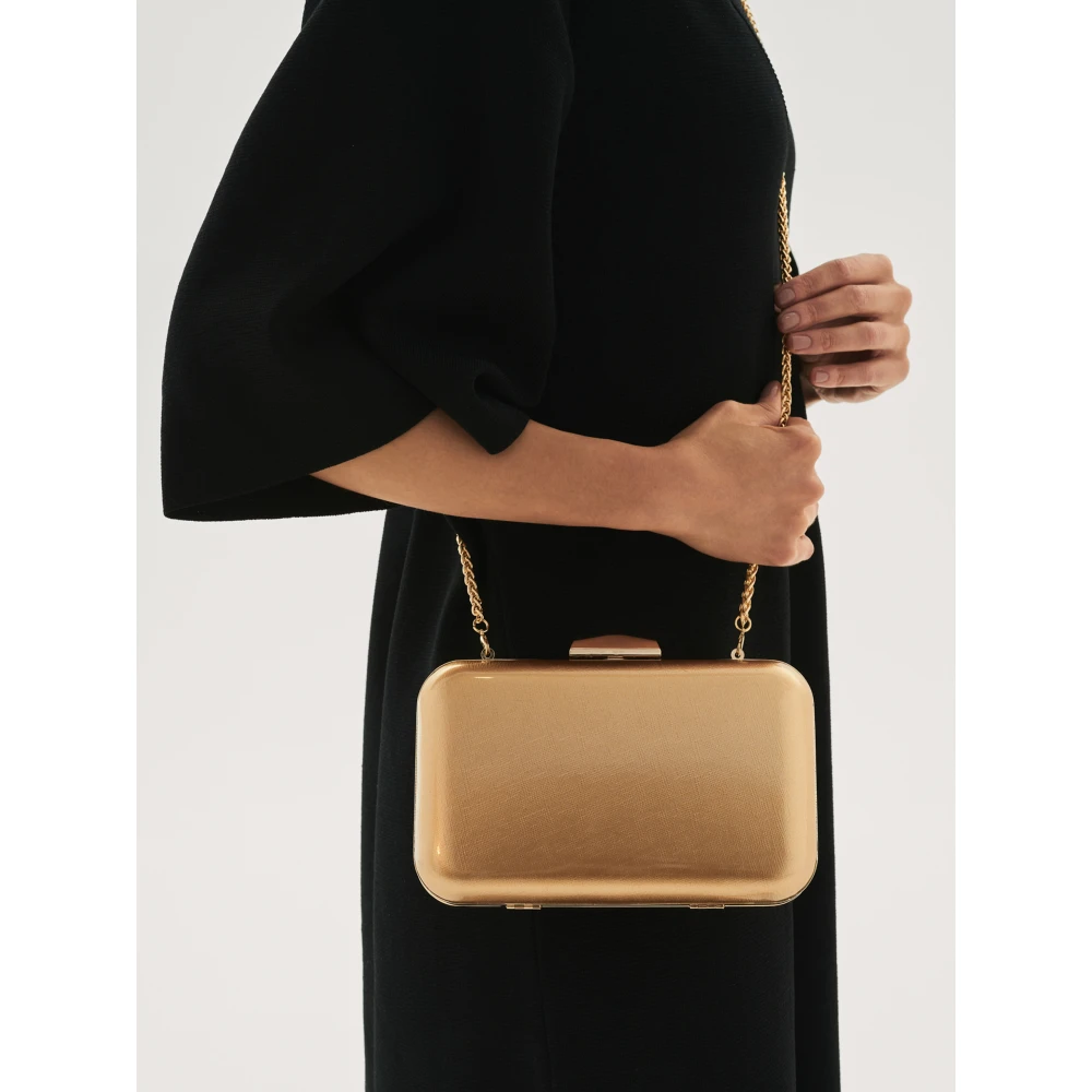 Kazar Dames gouden clutch tas Yellow Dames