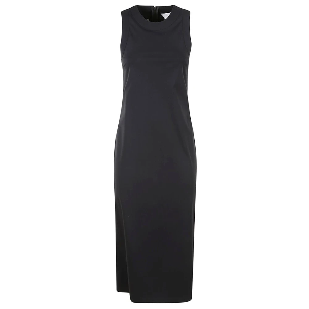 Max Mara Zwarte Slim Fit Midi Jurk Vrouwen Black Dames