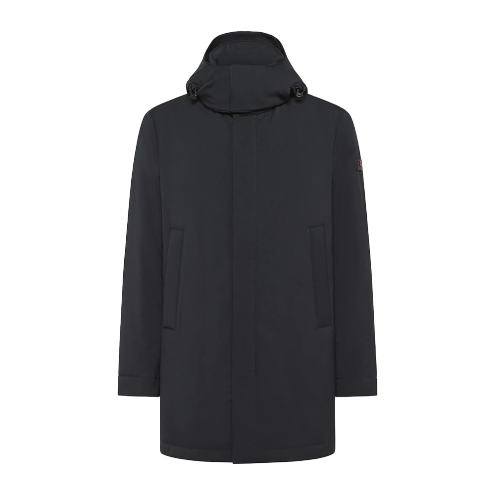 Peuterey Waterafstotende Trenchcoat met Capuchon Blue Heren