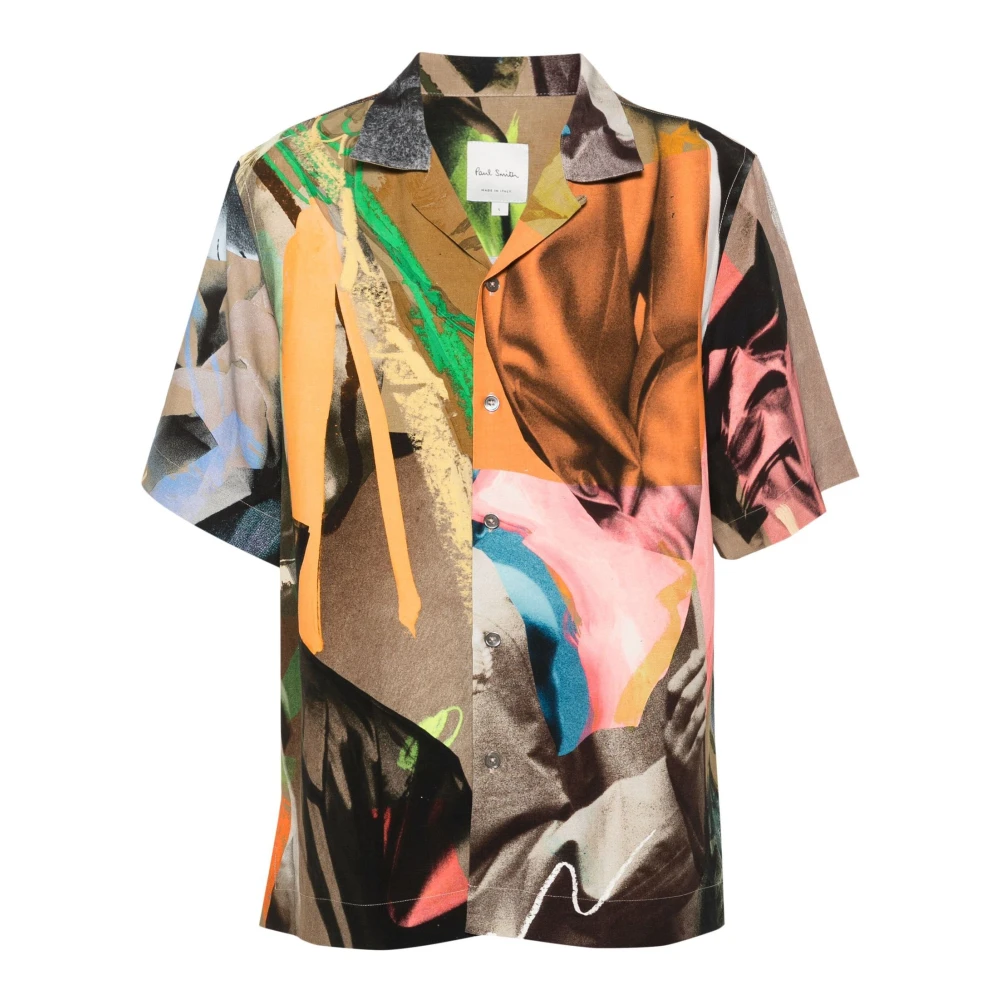 Paul Smith Abstract Linnen Overhemd MultiKleur Multicolor Heren