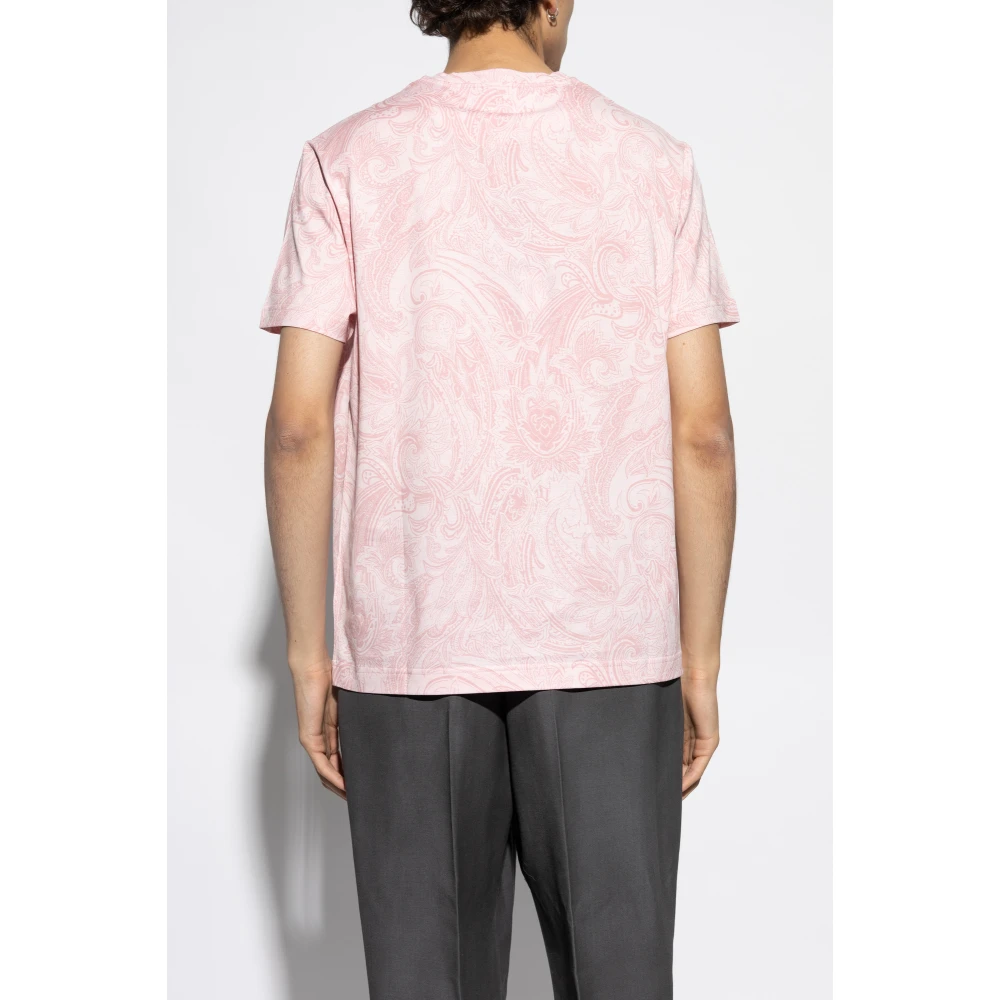 ETRO T-shirt met patroon en logo Pink Heren