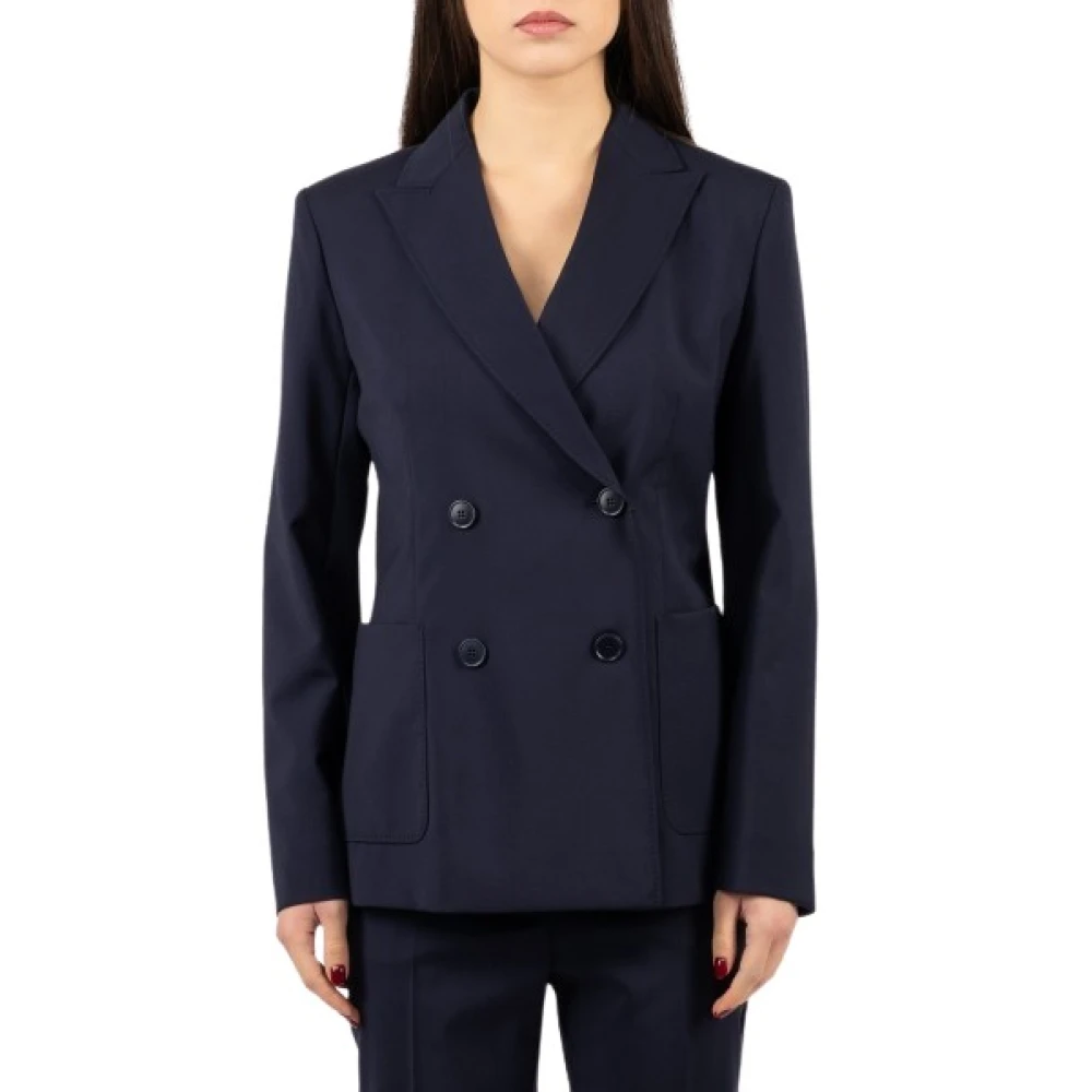 Weekend Max Mara Women's Blue Blazers, 2XS, Zinnia Double-Breasted Jacket