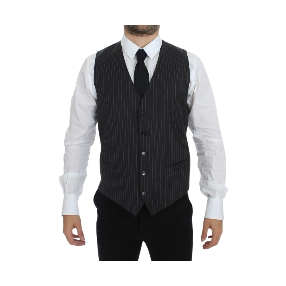 Dolce & Gabbana Single Breasted Vest - Male - Waistcoats - Gray - M - Suits - Image 4