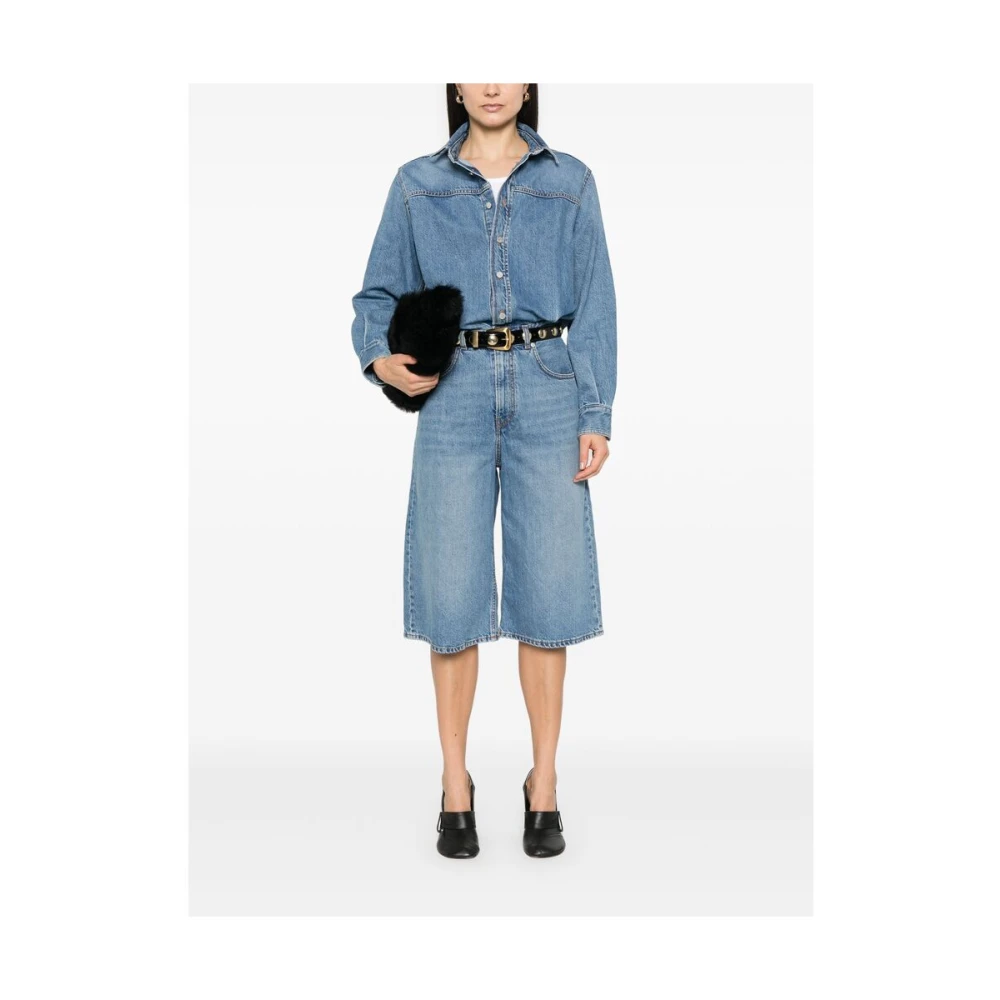 Haikure Blauwe Geknoopte Shirt met Zakken Blue Dames