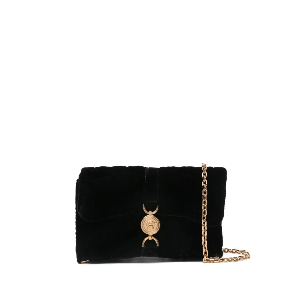 Versace Women's Black Cross Body Bags, One Size, Kleio Quilted Mini Bag