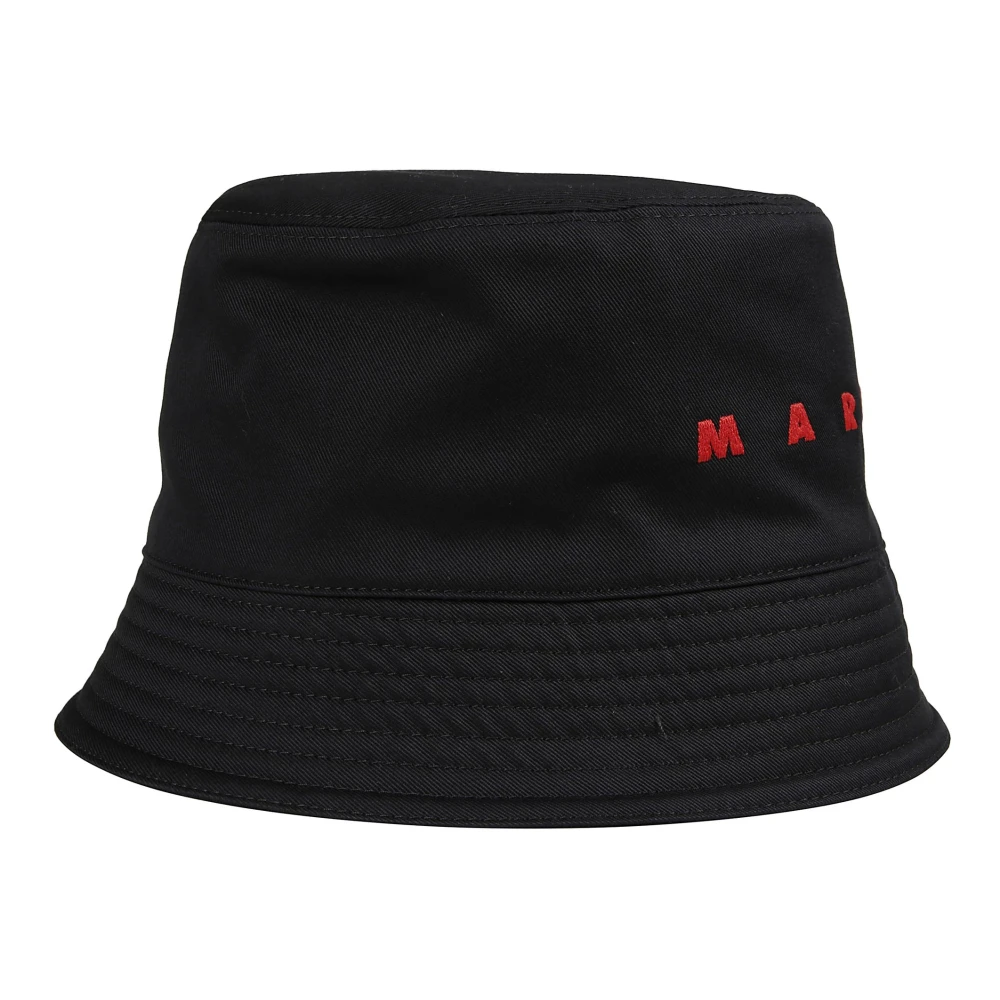 Marni Katoenen twill hoed voor mannen Black Heren