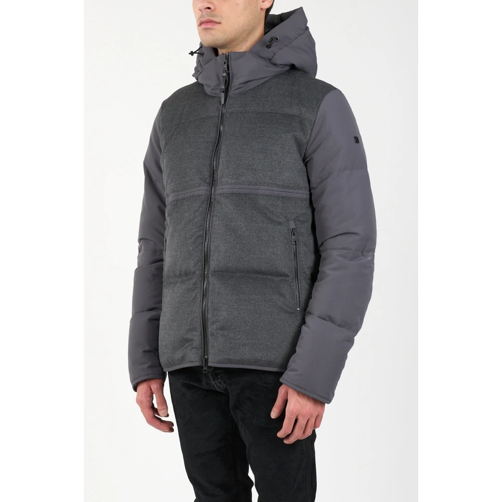 Duno Technische stof en wollen jas Gray Heren