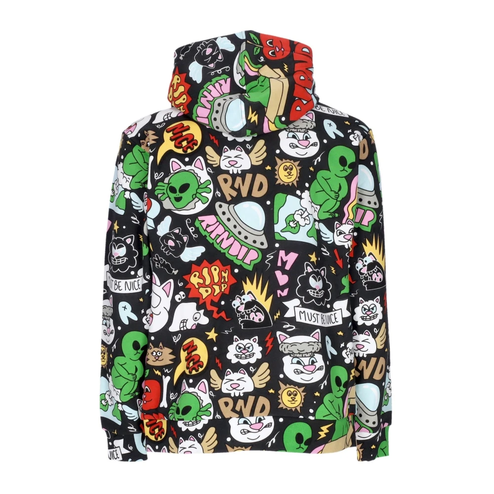 Ripndip Zwarte Heren All Over Print Hoodie Multicolor Heren