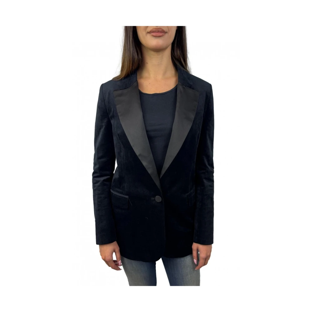 ViCOLO Zwarte Polyester Jas Blue Dames