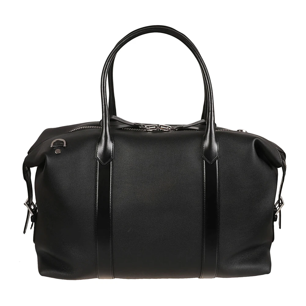Tom Ford Zwarte leren zijgesp holdall tas Black Heren