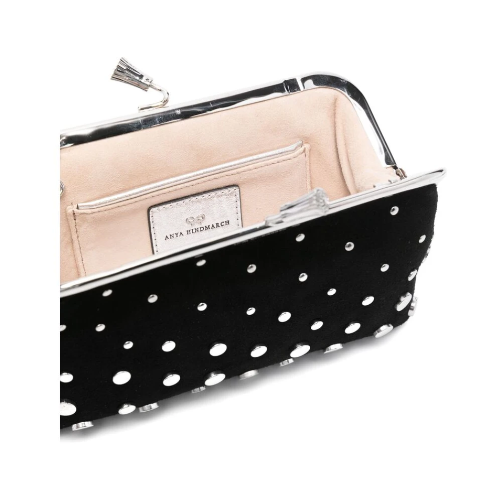 Anya Hindmarch Zwarte Kiss-Lock Schoudertas Black Dames