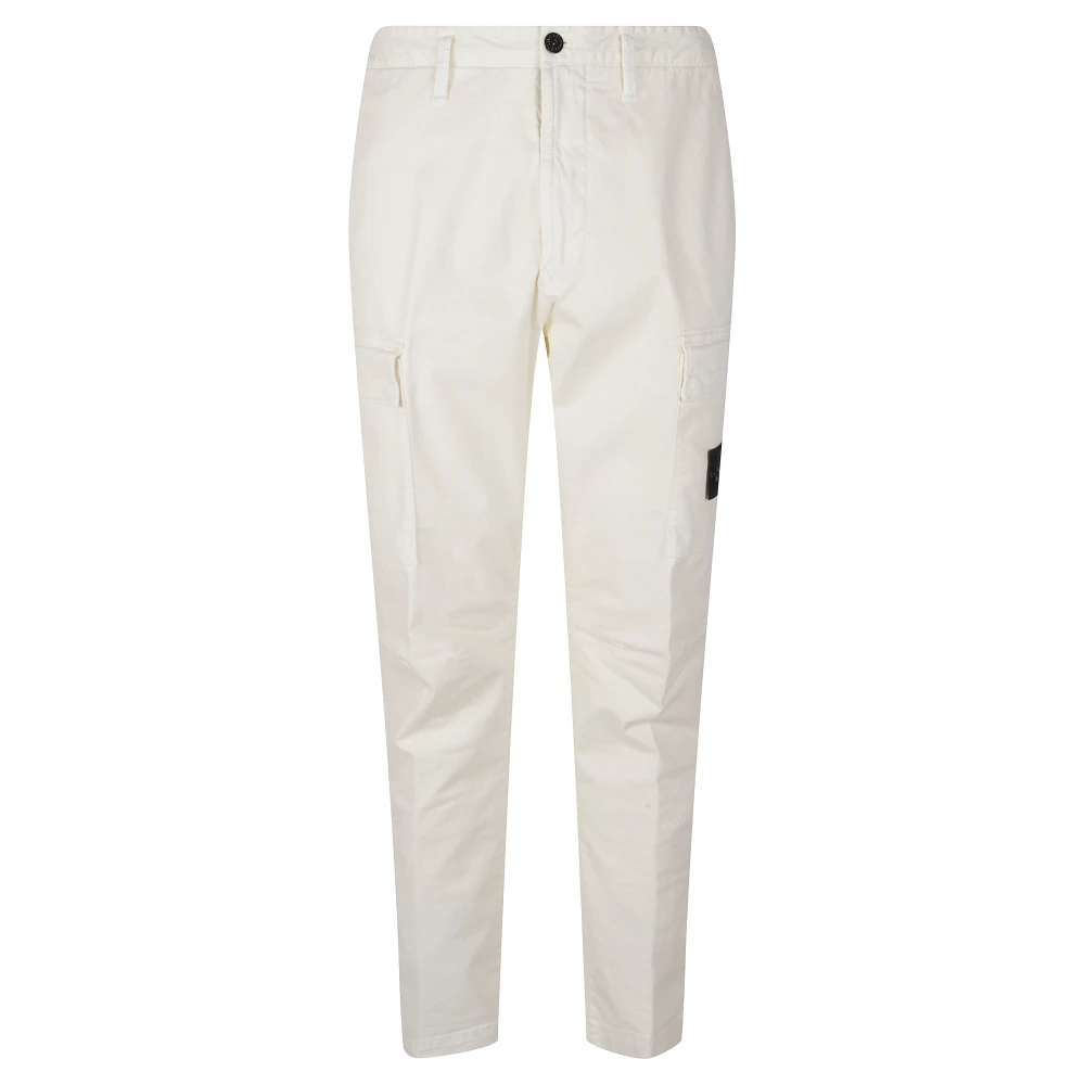 Stone Island Men's White Chinos, W36, Chinos