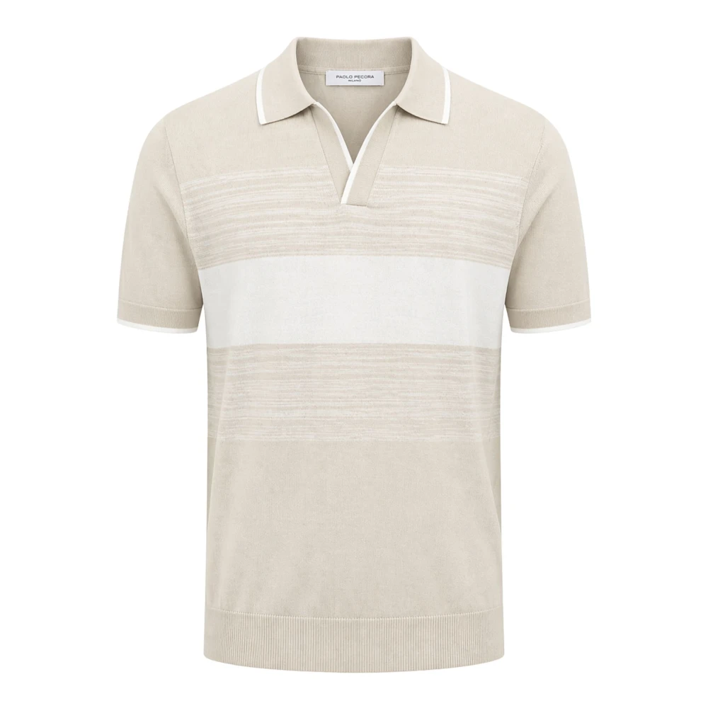 Paolo Pecora Beige Polo Shirts, Male, L, T-Shirts And Polos