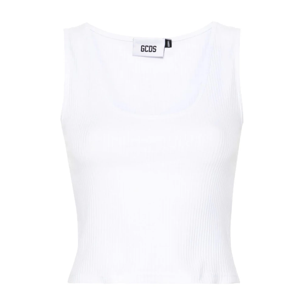 Gcds Bling Logo Tank Top White Dames