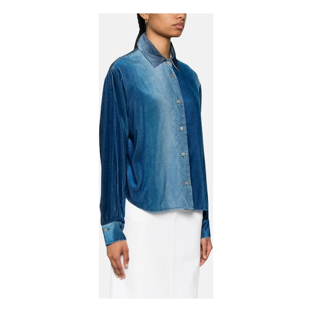 Forte Corduroy Overshirt Gradiënt Effect Blue Dames