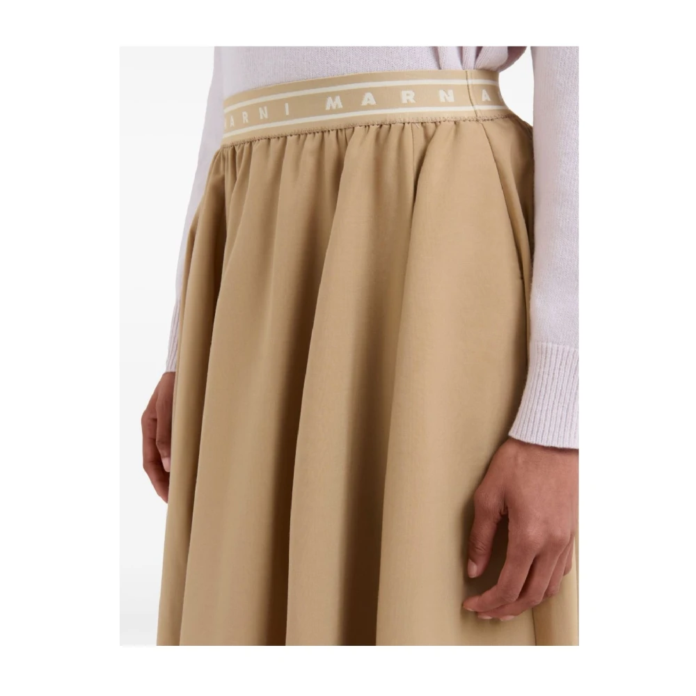 Marni Elegante Witte Wollen Rok Beige Dames