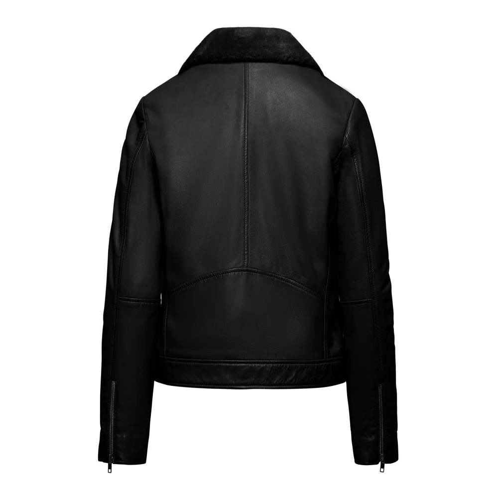 BomBoogie Gewaagde en Vrouwelijke Leren Jas Black Dames