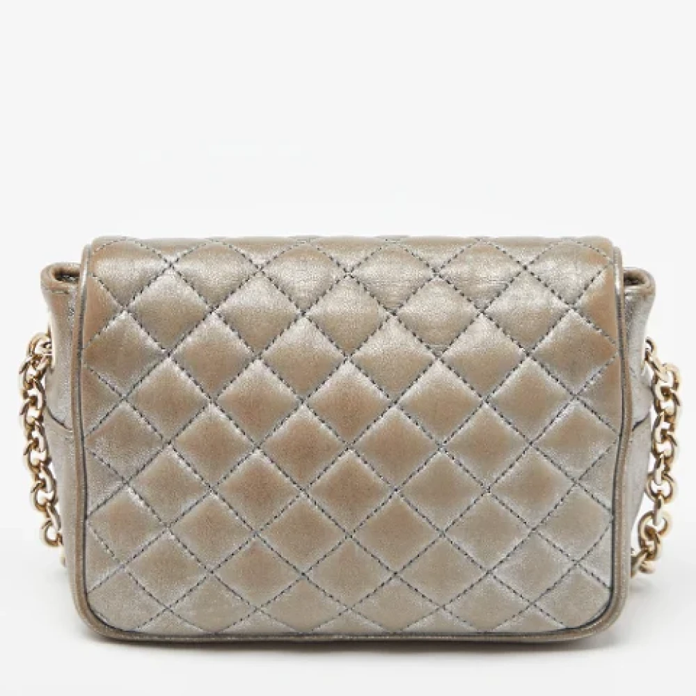 Carolina Herrera Pre-owned Leather shoulder-bags Gray Dames