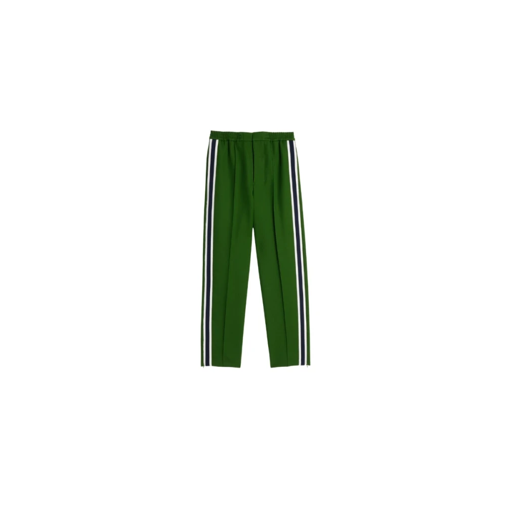 Ami Paris Ontspannen pasvorm elastische taille gebreide broek Green Heren