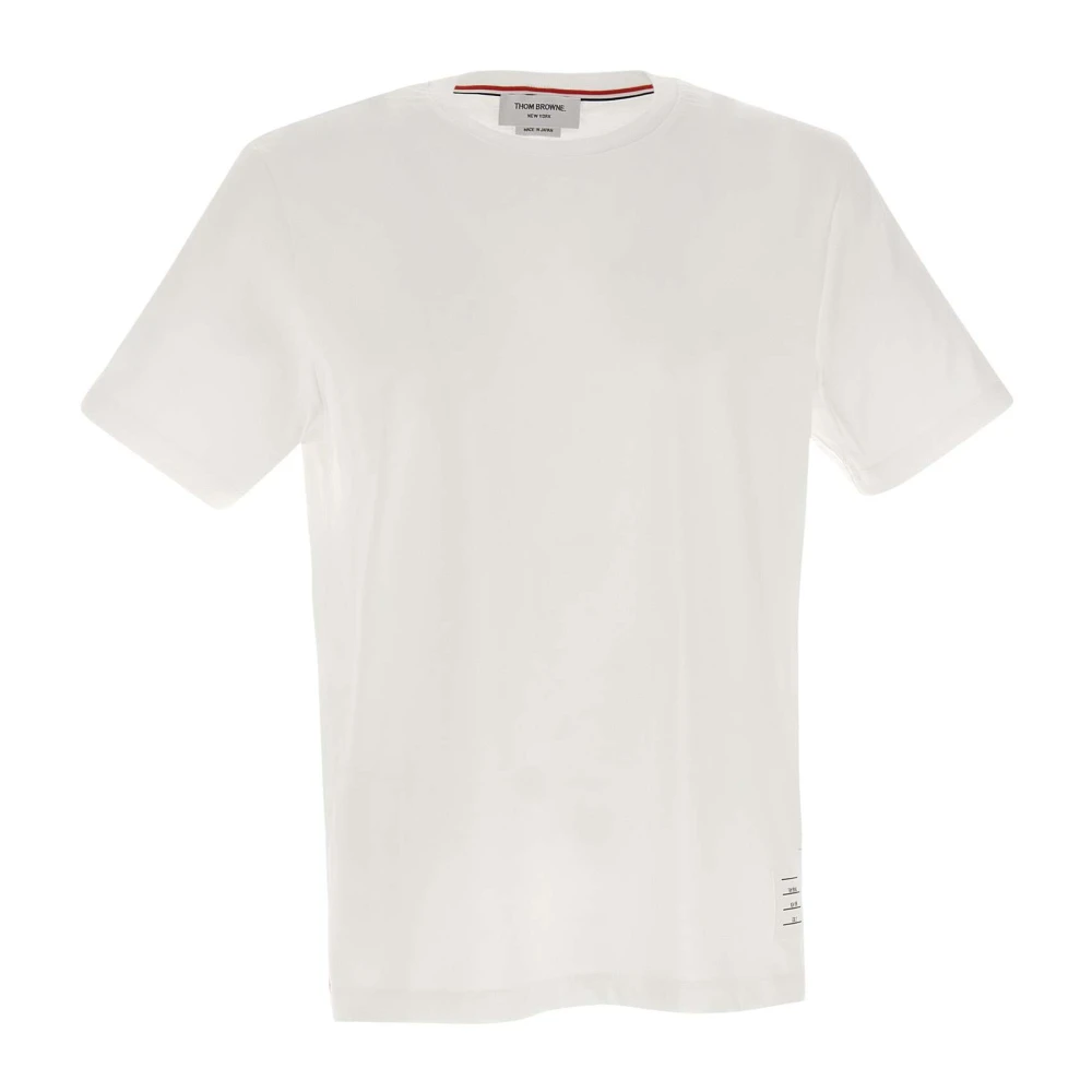 Thom Browne Men's White T-Shirts, 2XL, Jersey Relaxed Side Slit Tee