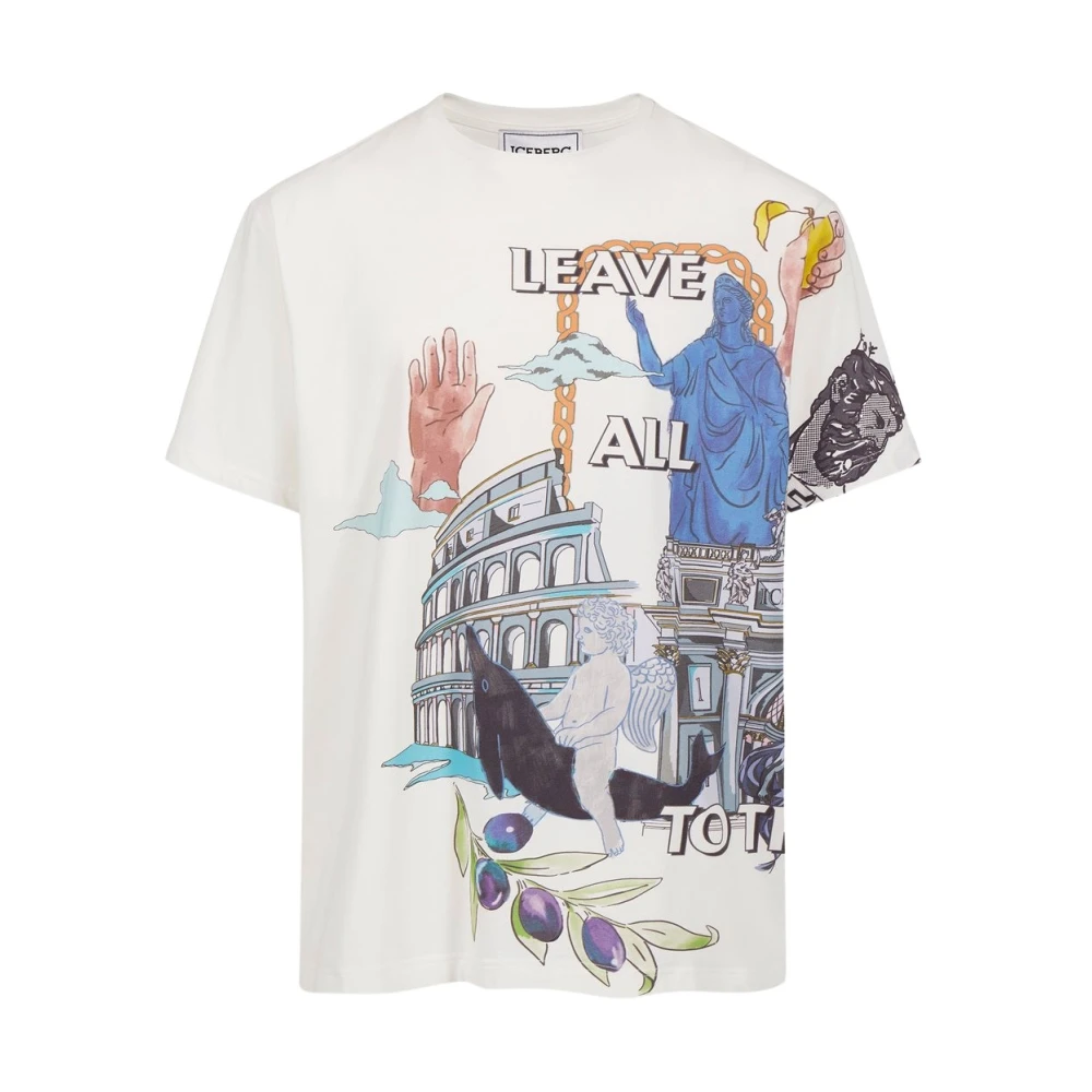 Iceberg T-shirt met Rome print White Heren