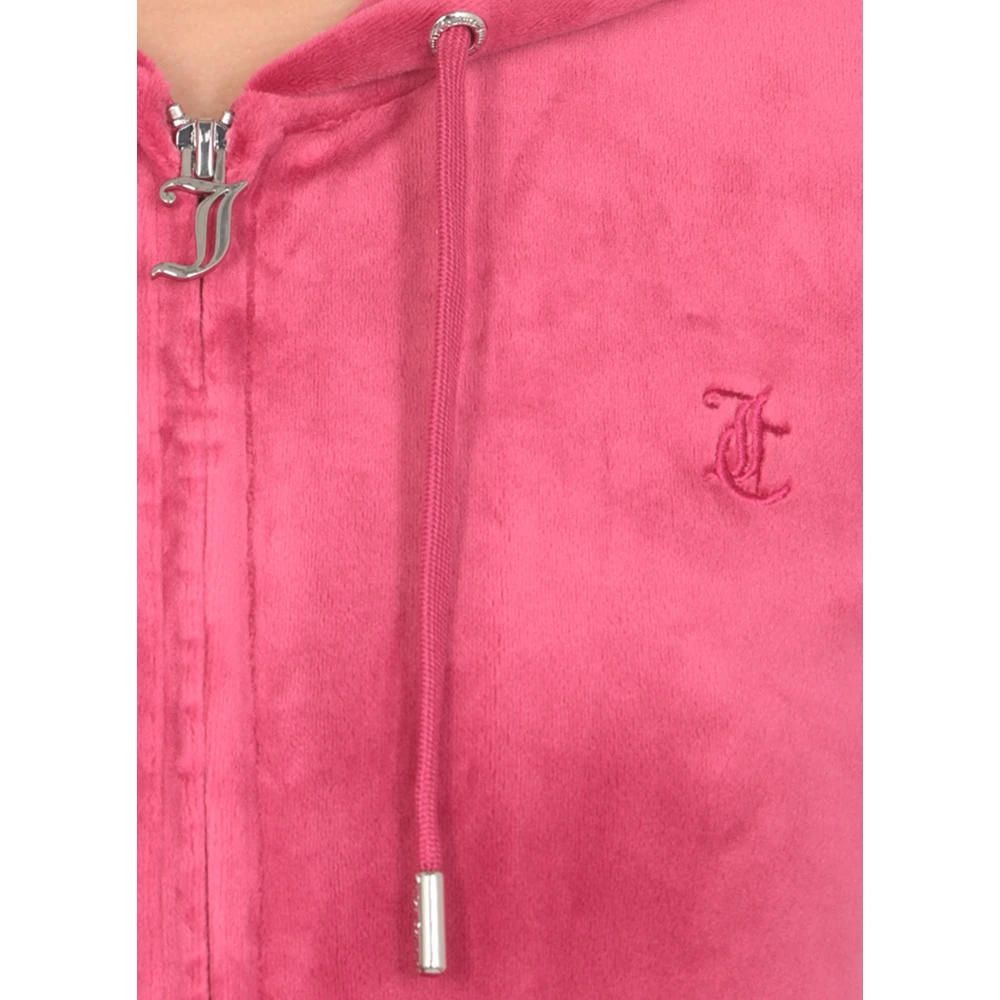 Juicy Couture Fuchsia Hoodie met Logo Rits Sluiting Pink Dames