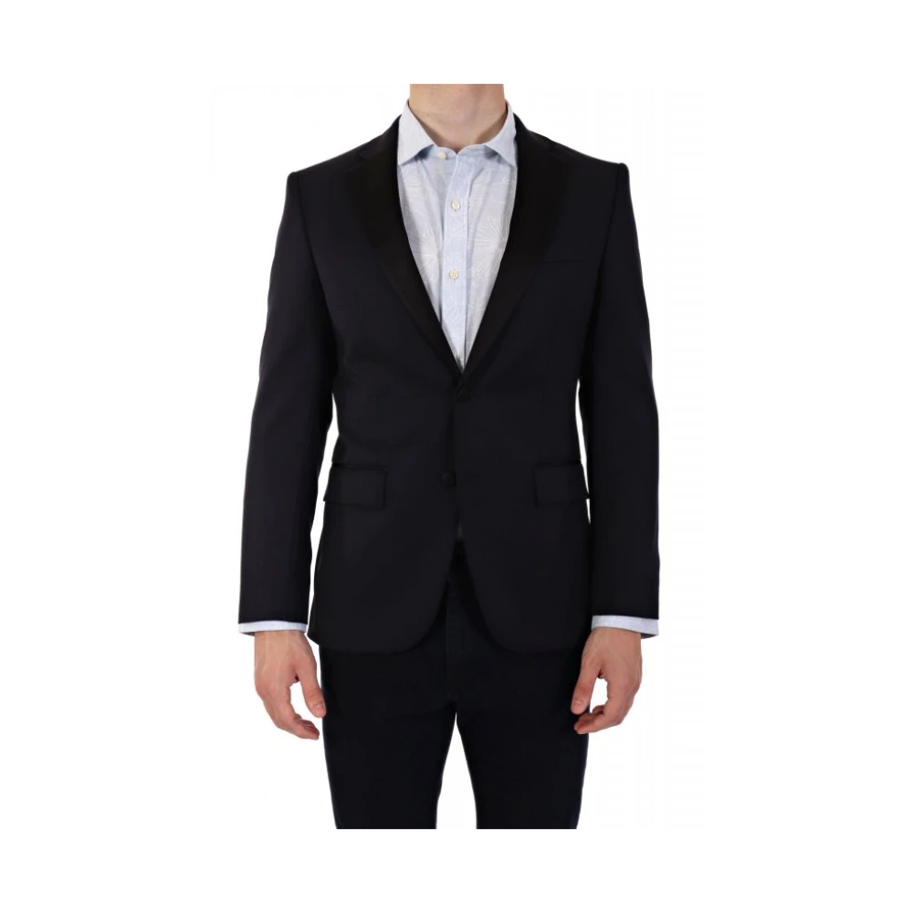 Hugo Men's Blue Slim-Fit Tuxedo Jacket - Blazers - M - Jackets